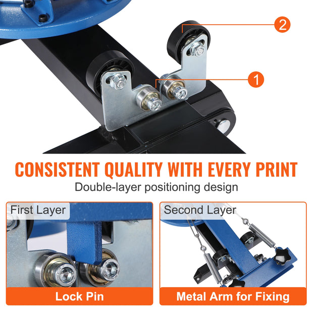 Screen printing - Screen printing machine - 360° rotatable - 54x45cm - Screen printing press - Adjustable tension - 4 colours 2 stations
