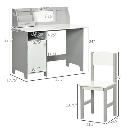 Kinderbureau – Kinderbureau Set – Kindertafel – Schrijftafel – Bureau Met Stoel – Whiteboard Werkblad – Afgeronde Hoeken Veilig Design