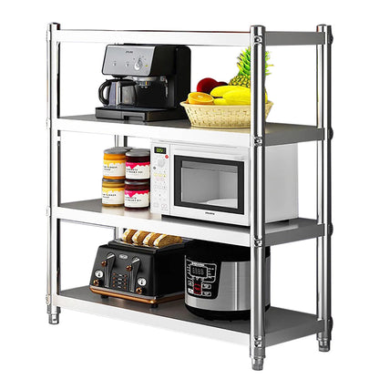 RVS Opslagrek – Roestvrijstalen Rek – Opslagrek Met Planken – Stellingkast – 120x40x150 Cm – Max Draagvermogen 50 Kg
