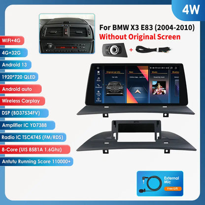 Car Radio for BMW X3 E83 2004-2010 Android Auto Carplay Car Radio Multimedia Video Player 10.25 inch GPS Navigation 4G WIFI DSP