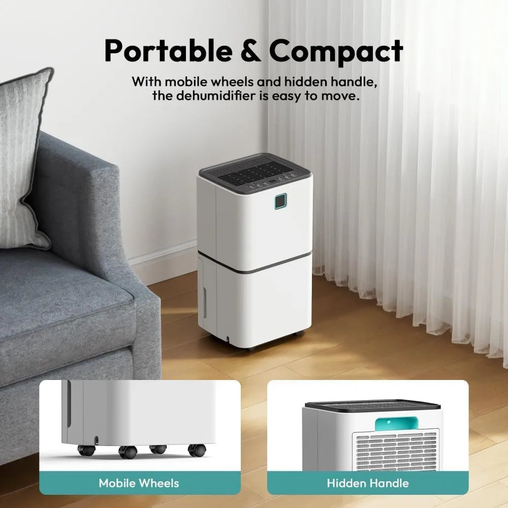 HUMILABS  OL12-BD023F Portable Dehumidifier, 3 Modes, Auto Defrosting, 12-Hour Timer, 12L Dehumidifying Capacity, 15-25㎡ Scope