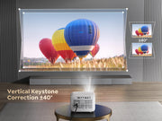 Mini Beamer - Projector - Android - Digital projector - 5G WiFi - Bluetooth Compatible with HDMI - Power - USB - 20000 Lumen - 300 ± 50% ANSI - 55W - White