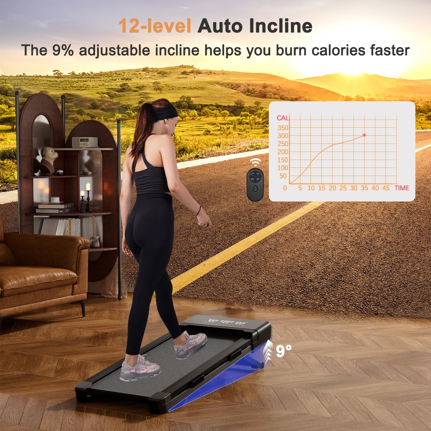 Loopband – Inklapbare Loopband – Wandelband – Fitnessapparaat – Loopmat – 2,5 PK Motor – Variabele Snelheid 1-10 km/u