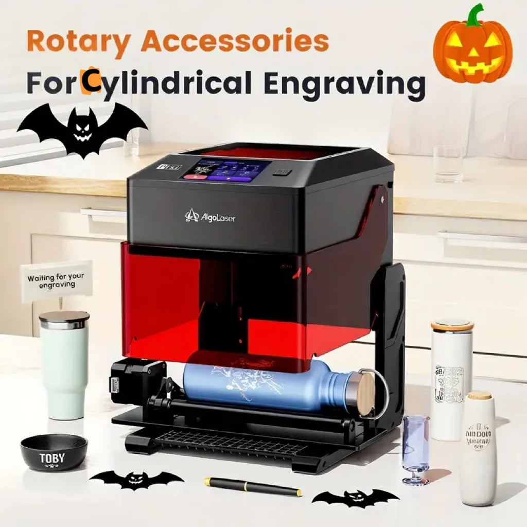 AlgoLaser Pixi 10W Touch Screen Smart Engraving Machine with Roller 100x100mm Engraving Area DIY Holiday Handmade Tool Water Cup