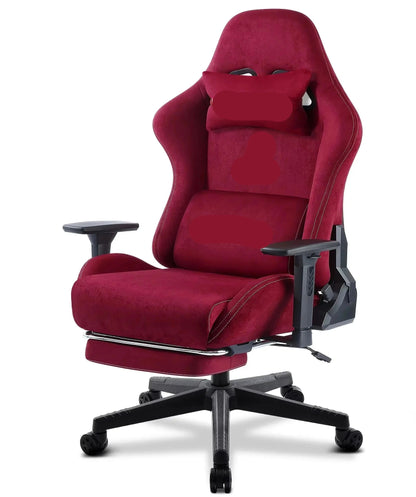 Gaming Stoel - Bureaustoel Ergonomisch - Stoelen - Kantoorstoel - met 360° Draaiend Zitvlak - Verstelbare Computerstoel - met Voetsteun en Hoofdsteun - Rood - QUORE