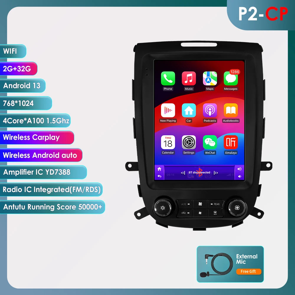 Autoradio – Multimedia Speler – Navigatie Systeem – GPS Stereo – 2DIN Dashboard Radio – 9,7 Inch Scherm – Android 13 – 360° Camera Ondersteuning