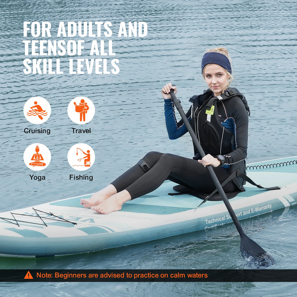 SUP Board - Supboard - Sup Board Inflatable - Kayak - Paddle Board - Kayak - Inflatable Stand Up Paddle Board - with removable Kayak Seat Paddle - 10ft x 33in x 6in