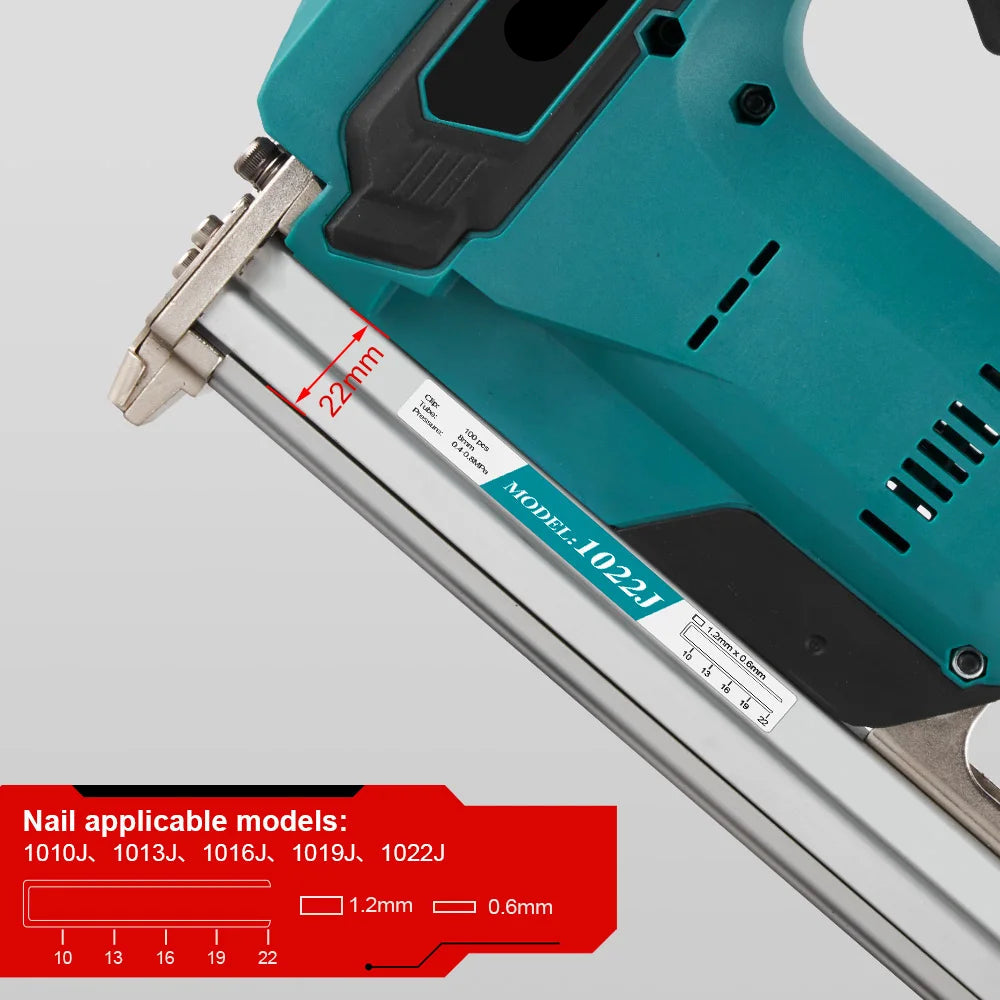 Spijkerpistool - Accu Tacker - Elektrische Tackers - Nagelpistool - Draadloos - 1022J - Nietpistool - Draadloze Spijkernagelmachine Niet Inbegrepen Accu Houtbewerkingsgereedscha - Zonder batterij - QUORE