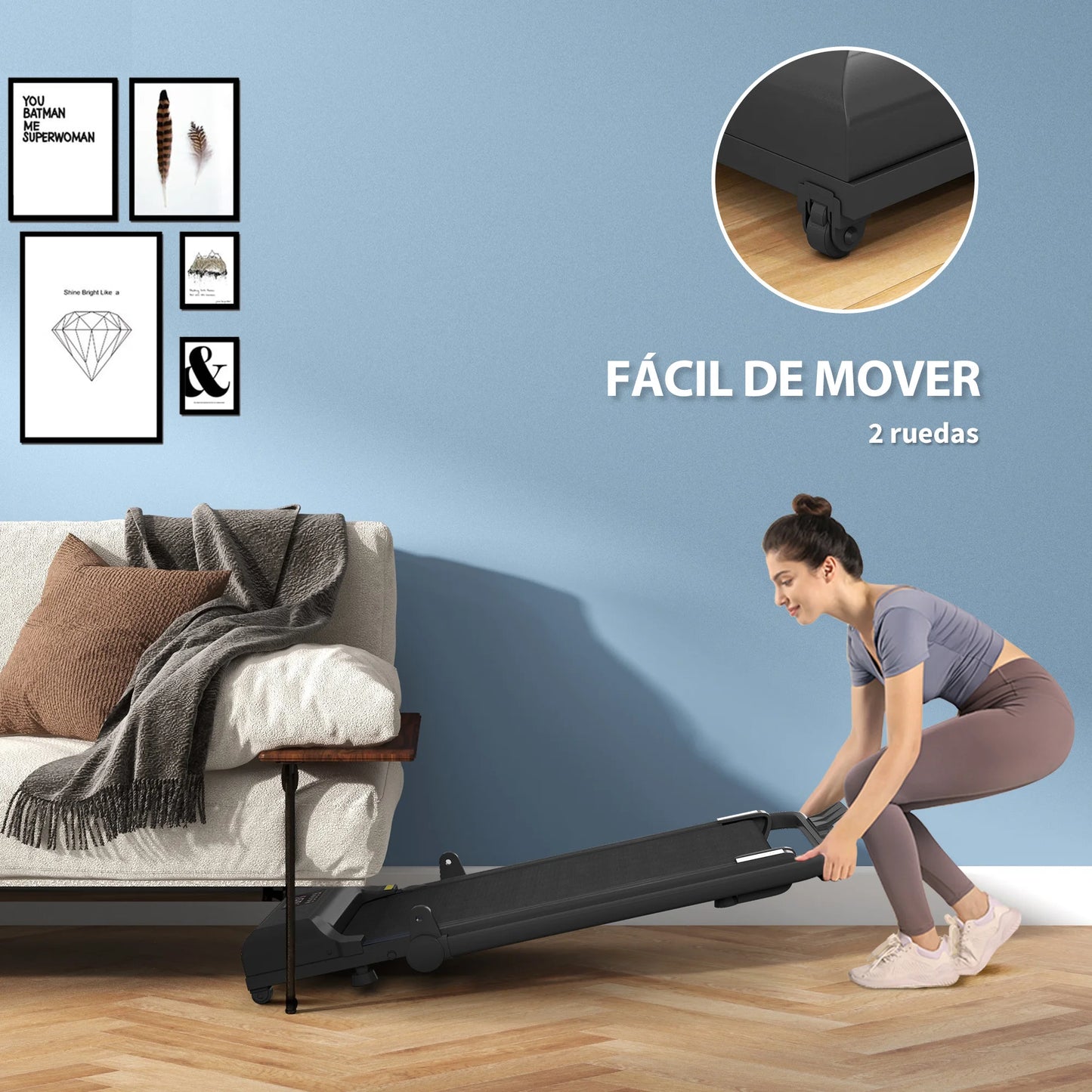 Loopband - Wandelband - Walking Pad - Walkingpad - Treadmill - Loopband voor onder het bureau - Loopband voor Hardlopen - 2 in 1 opvouwbare loopband - 2,5 pk - Zwart - QUORE