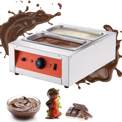 Chocolate - Chocolate Fondue - Chocolate Fountain - Chocolate Melter Electric - Chocolate Melter - Melting Pot - 800W Stainless Steel - For Melting and Heating Chocolate/Milk/Cream