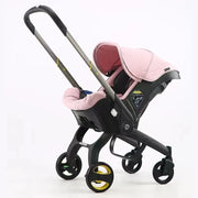 Baby Wandelwagen - Buggy - Inklapbare Buggy - Opvouwbare Buggy - Inklapbare Buggy New Born - 4 in 1 -BabyWalker- Lichtgewicht - met Veiligheidskarretje Reis Systeem - Roze