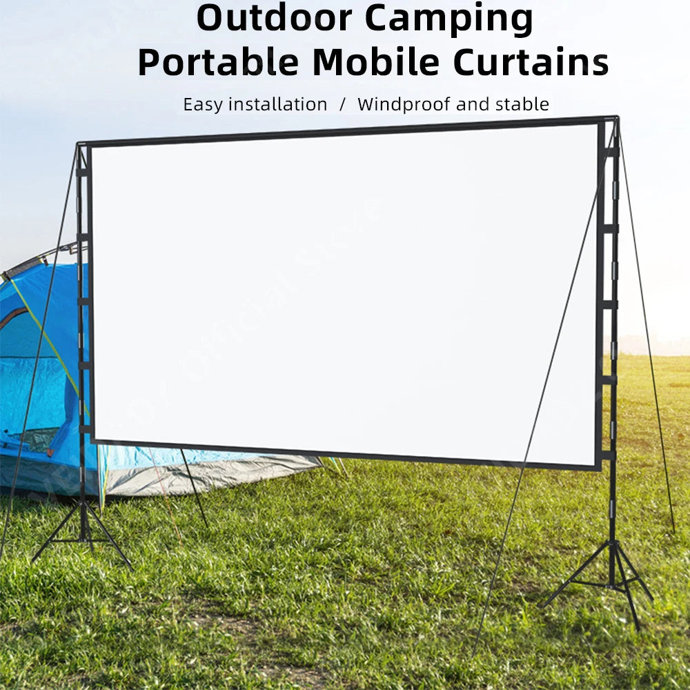 Veidadz - Beamer Scherm - Projector Screen - 100in - 16:9 - Projector Scherm - Projector Doek - Projector Scherm voor Beamer - Home Cinema Thuisbioscoop - Draagbare Beamer - Tripods - QUORE