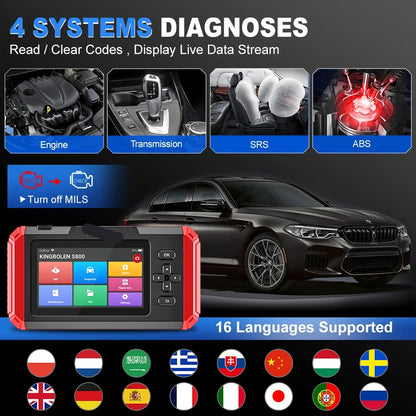 OBD2 Scanner – Autodiagnose Tool – Foutcode Lezer – Voertuigscanner – Diagnose Scanner – 5-Inch Hd Touchscreen – Wifi Updates