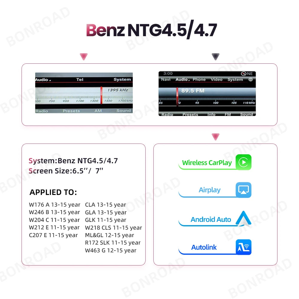Draadloze CarPlay Adapter – Android Auto Interface – Bluetooth Module – Mercedes-Benz NTG 4.5 – Plug & Play Installatie – Veilig Handsfree Gebruik