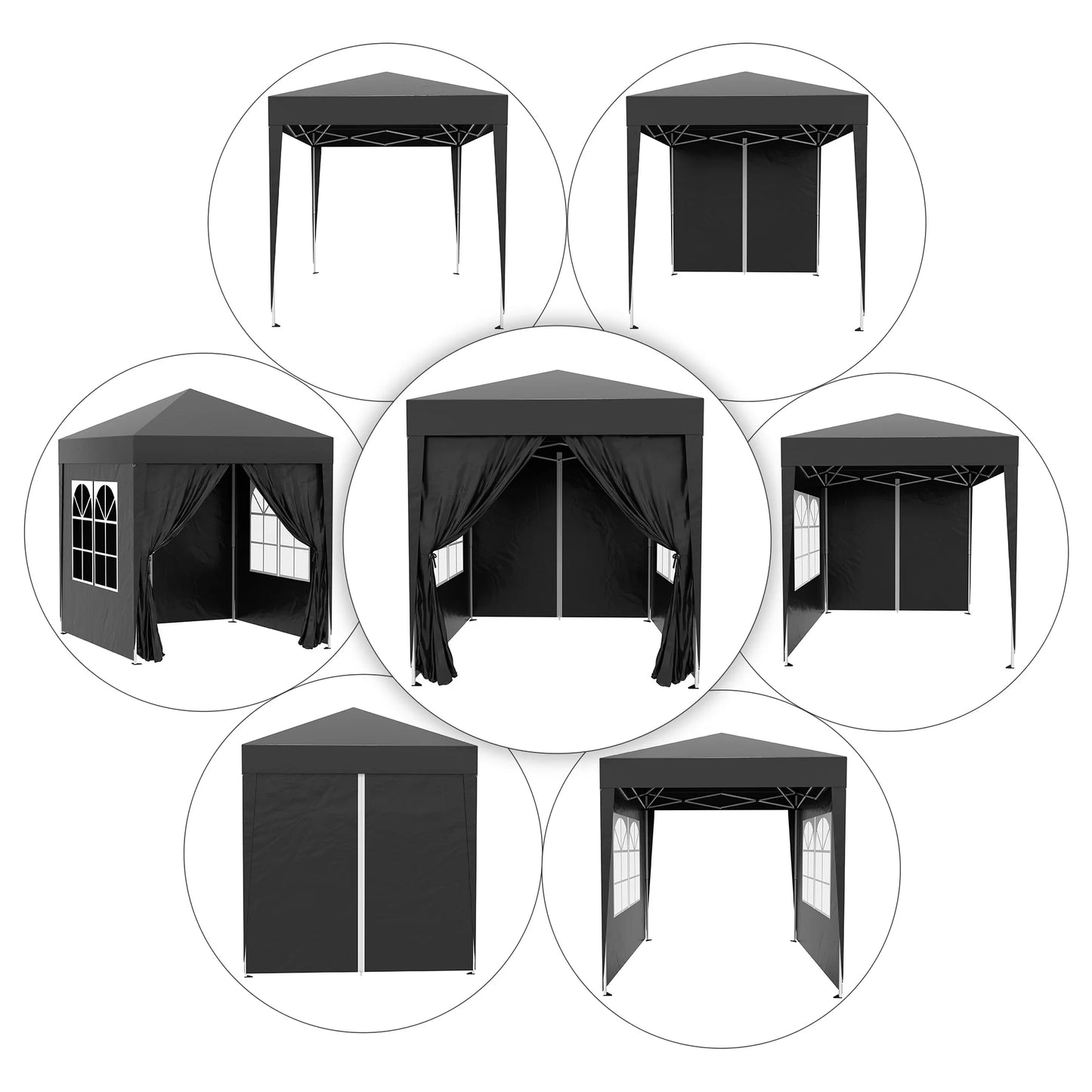 Inklapbaar Buitenpaviljoen – Tuinpaviljoen – Partytent – Overkapping – Beschutting – 2 X 2 Meter – Water- En UV-Bestendig