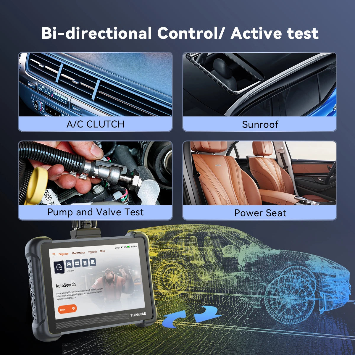 THINKCAR THINKSCAN 672 OBD2 Scanner CAN FD obd2 Tool Bi-directional Control Full System Diagnosis 28 Resets Free for Life - QUORE