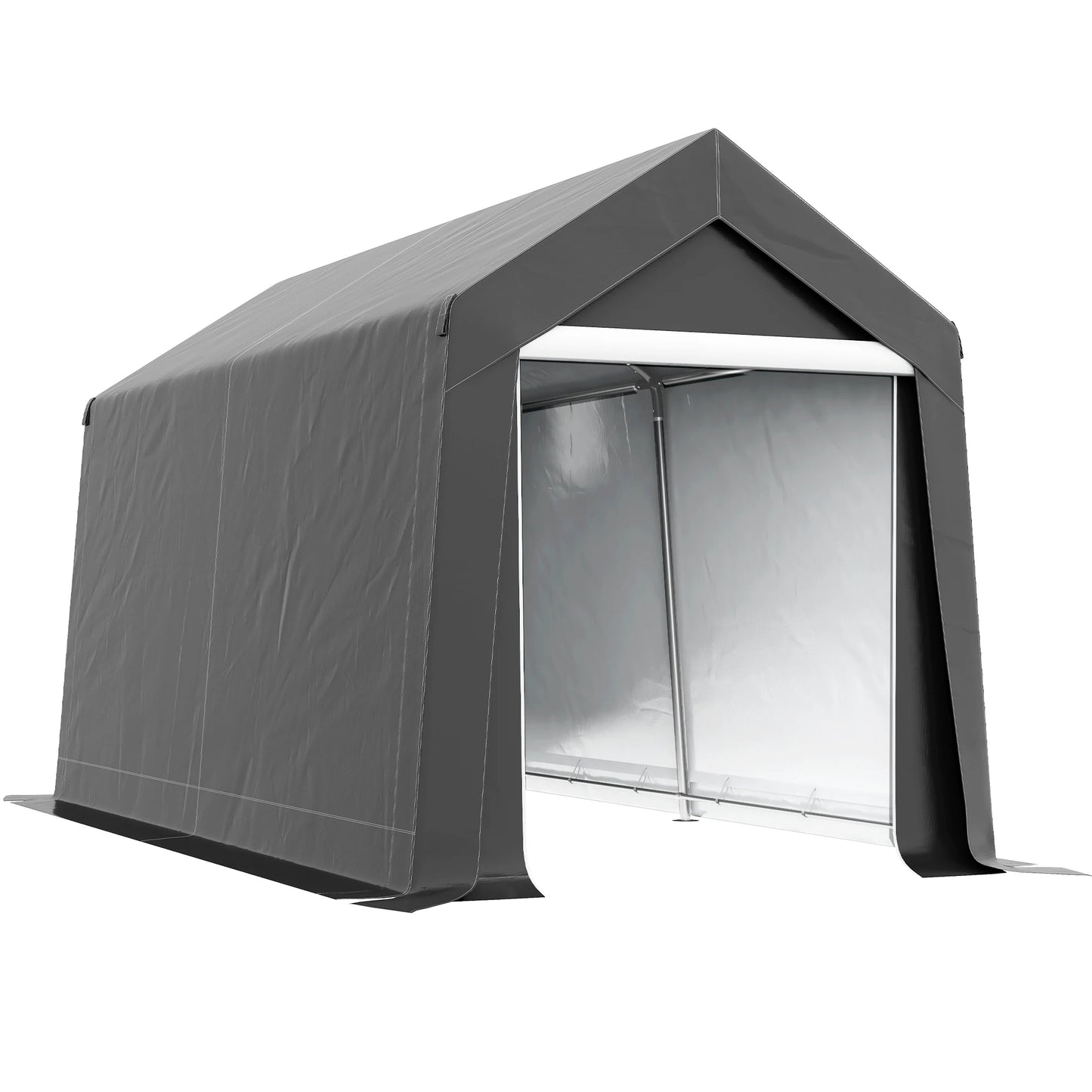 Garagetent – Schuurtent – Opbergtent – Beschutting – Motorstalling – Stevig Verzinkt Staal – Waterdicht UV-bestendig Doek - 2.1 x 3.6 x 2.35 m - Donkergrijs