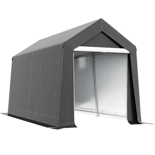Garagetent – Schuurtent – Opbergtent – Beschutting – Motorstalling – Stevig Verzinkt Staal – Waterdicht UV-bestendig Doek - 2.1 x 3.6 x 2.35 m - Donkergrijs
