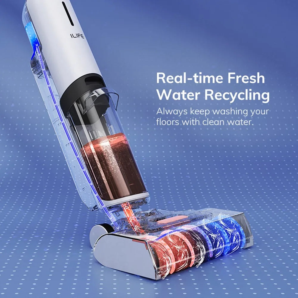 Nat & Droog Stofzuiger – Snoerloze Stofzuiger – Draadloze Schoonmaker – 3-In-1 Reinigingsapparaat – Zelfreinigend – 700 Ml Watertank – 30 Min Accuduur