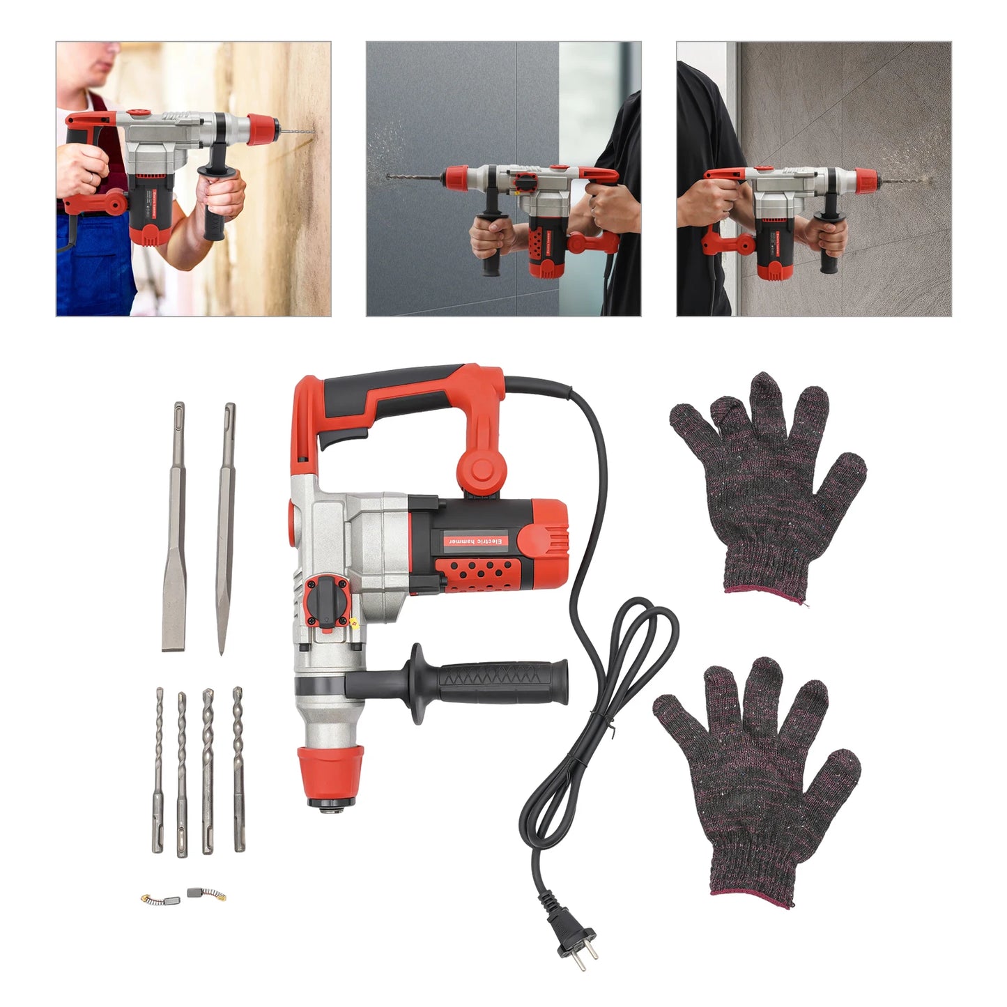 Breekhamer - Boorhamer - Sloophamer - Elektrische Breekhamer - 2200W - SDS+ Boorhamer voor Boren, Sleuven & Slopen