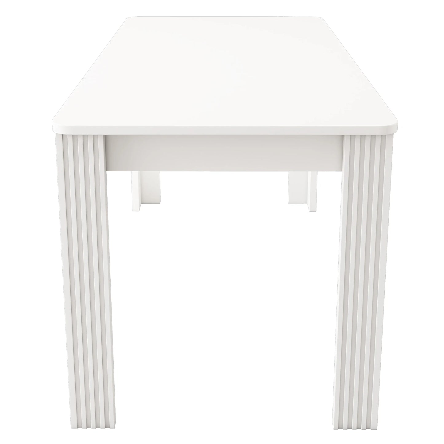Eettafel – Tafel – Keukentafel – Eetkamertafel – Meubel – Wit Blad – Ruim Tafelblad 120-160 cm – Stevige Dikke Poten