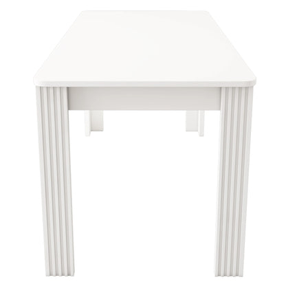 Eettafel – Tafel – Keukentafel – Eetkamertafel – Meubel – Wit Blad – Ruim Tafelblad 120-160 cm – Stevige Dikke Poten