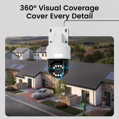 Beveiligingscamerasysteem - Openlucht - CCTV camerasysteem - 4K 8MP/5MP PoE IP - met AI Detectie -Waterdichte - Bewakingscamera - Beveiligingscamera - 360° Auto Tracking Pan/Tilt Functie – Buitenbewaking en Compatibel met PoE NVR