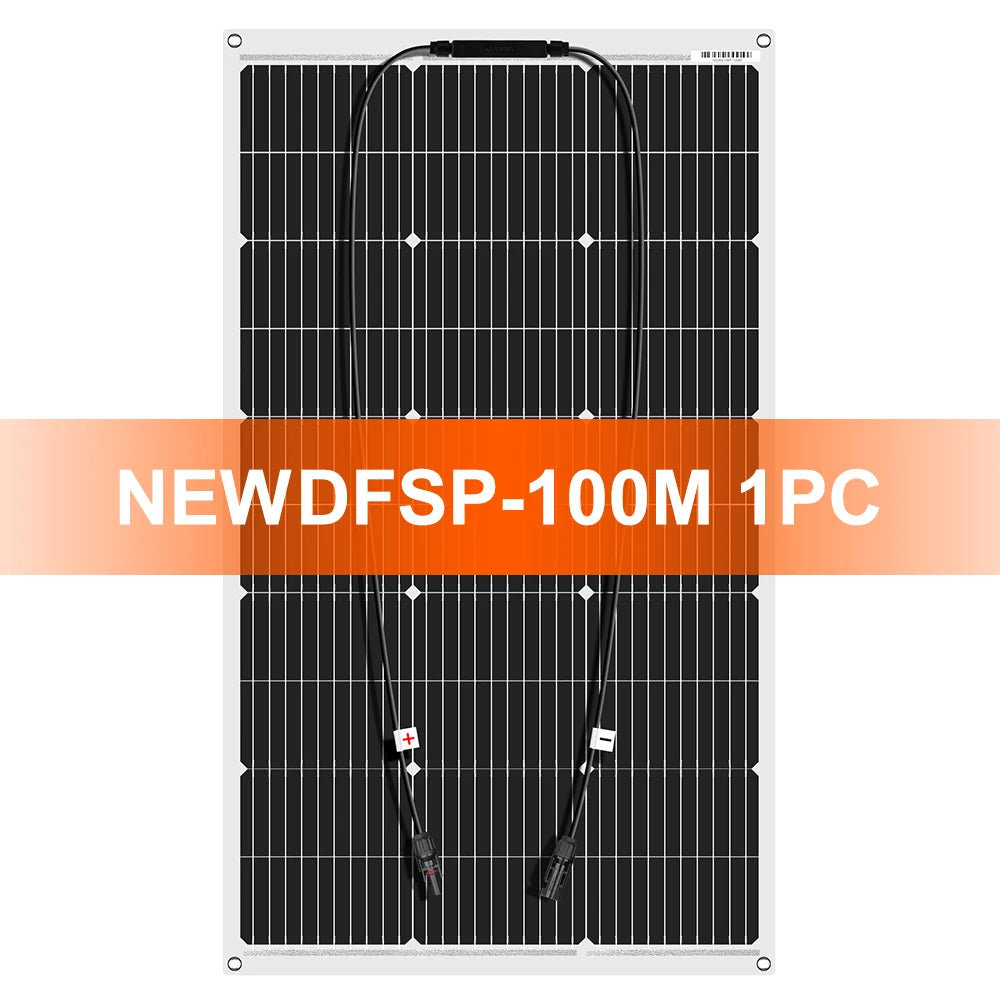 Zonnepanelen - Monokristallijne Zonnepaneel - Draagbaar Zonnepaneel - Flexibele - 100W - 18V - Waterdichte Monokristallijne Zonnepaneel Camping RV Thuis Opladen 12V - QUORE