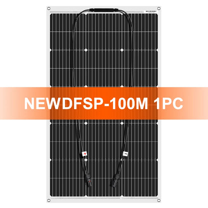 Zonnepanelen - Monokristallijne Zonnepaneel - Draagbaar Zonnepaneel - Flexibele - 100W - 18V - Waterdichte Monokristallijne Zonnepaneel Camping RV Thuis Opladen 12V - QUORE