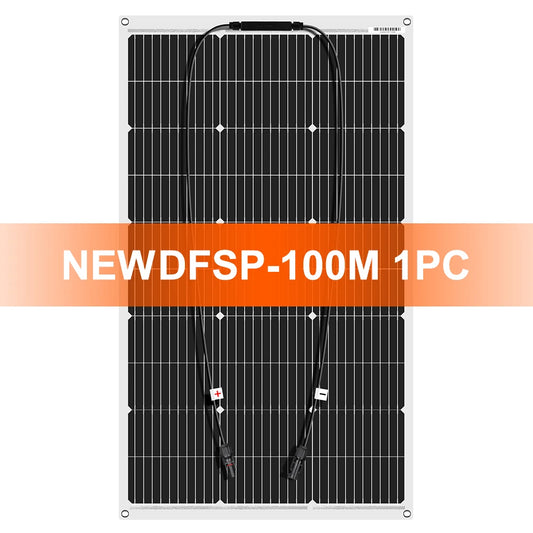 Zonnepanelen - Monokristallijne Zonnepaneel - Draagbaar Zonnepaneel - Flexibele - 100W - 18V - Waterdichte Monokristallijne Zonnepaneel Camping RV Thuis Opladen 12V - QUORE