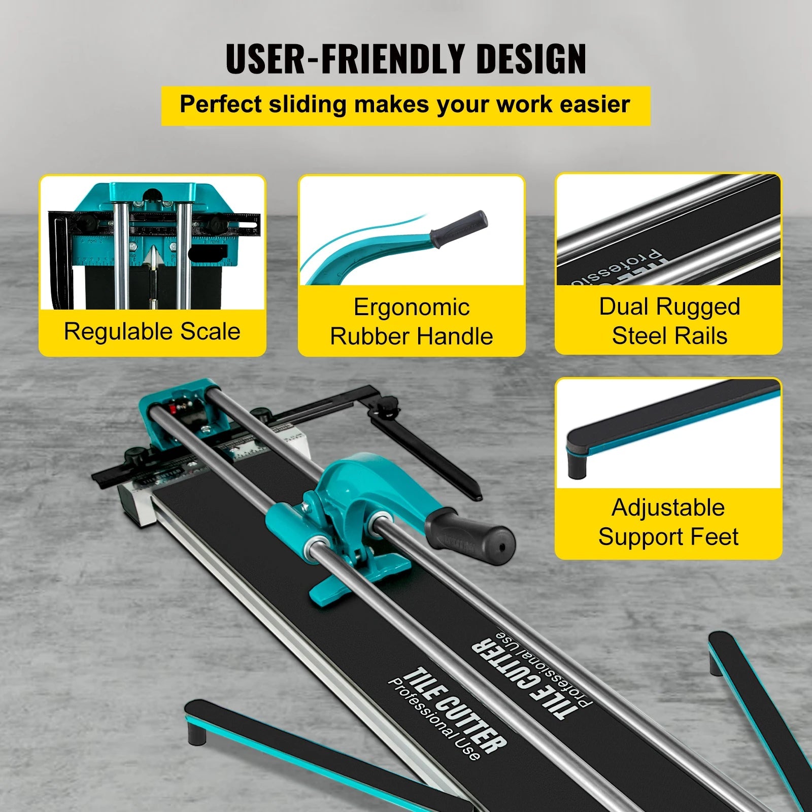 Tegelsnijder - Tegelsnijmachine - Infrarood Laser Positionering - 1200MM – 48 Inch - 56x8x15inch - Hoogprecisie Snijmachine - voor Keramische - en Porseleinen Tegels - QUORE