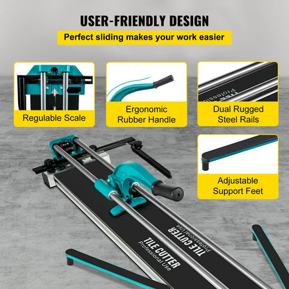 Tegelsnijder - Tegelsnijmachine - Infrarood Laser Positionering - 1200MM – 48 Inch - 56x8x15inch - Hoogprecisie Snijmachine - voor Keramische - en Porseleinen Tegels - QUORE