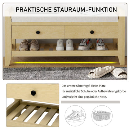 Schoenenbank – Schoenenopberger – Zitbank – Opbergbank – Comfortabel 5 Cm Kussen – MDF En PB Materialen - Geel