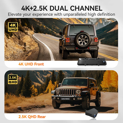 Dashcam Spiegel - Dashcam voor Auto – 12" - Touchscreen – 2.5K Achtercamera – GPS – Nachtzicht – Parkeermodus – WDR – 170° Groothoek