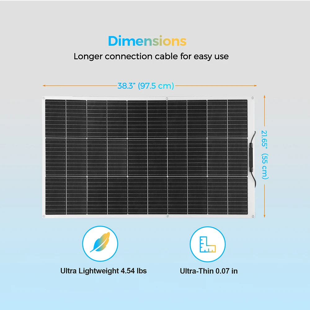 Zonnepaneel - Zonnepanelen - Monokristallijn - 200W - 20A - Zonne-kit - Lichtgewicht - Waterdicht - Flexibel