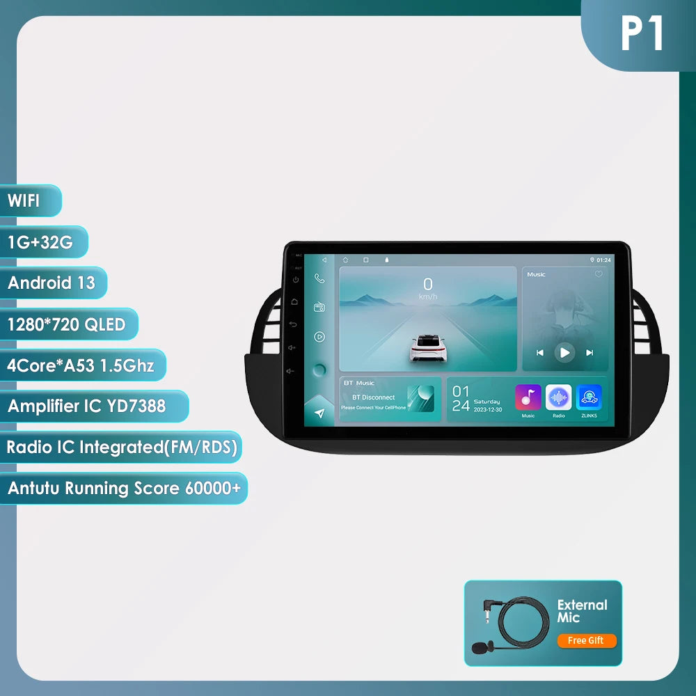Autoradio – Car Radio – Multimedia Speler – Auto Stereo – 9 Inch Touchscreen – Android 13 – Wireless CarPlay & GPS Navigatie