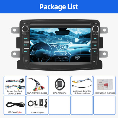 Autoradio – Multimedia Speler – Touchscreen Navigatie – Android Radio – Renault Dacia Upgrade – 7 Inch Scherm – Android 15 Met 4GB RAM & 64GB Opslag