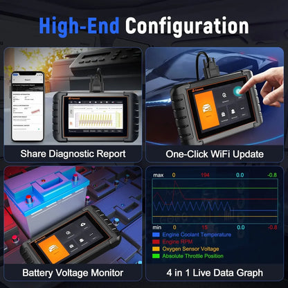 Autodiagnosetool – OBD2 Scanner – Foutcode Lezer – Auto Diagnose – 7-Inch Touchscreen – Wifi Updates