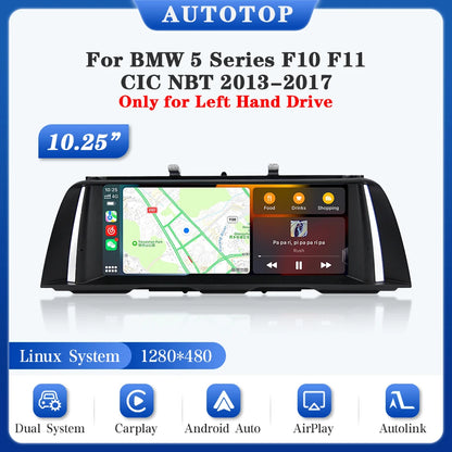 AUTOTOP 10.25" 1920*720P Linux Car Stereo for BMW 5 Series F10 F11 CIC NBT Wireless CarPlay Android Auto Bluetooth Touch Screen