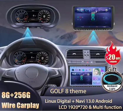 Digitaal Dashboard – Autometer Cluster – Instrumentenpaneel – Cockpitdisplay – Multimediascherm – 12,3 Inch HD IPS – Linux Systeem Plug & Play