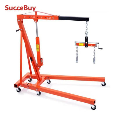 VEVOR Hydraulic Engine Hoist with Lever 2 Ton/4400 LBS Foldable Engine Crane and Engine Hoist Leveler for Auto Repair, Loading