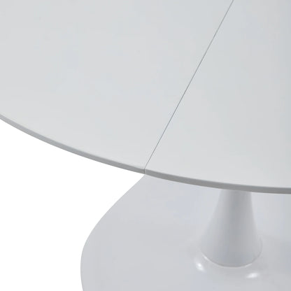 Ronde Eettafel Met Stoelen – Eettafelset – Eetkamerset – Eetkamermeubels – Scandinavisch Design – 110 Cm Diameter – PU-Leren Stoelen - QUORE