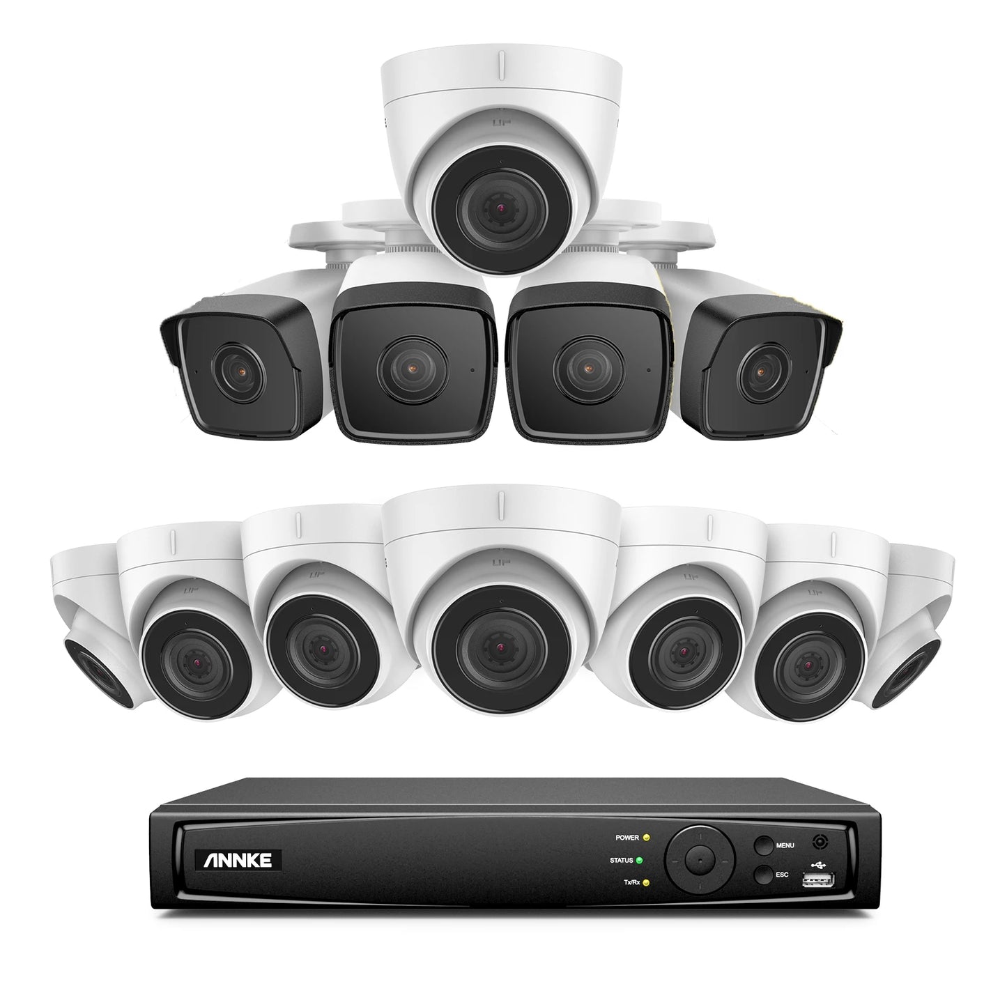 5MP Beveiligingscamera Set – IP Camera Systeem – Camerakit – NVR Systeem – CCTV Installatie – Nachtzicht Tot 30 Meter – Weerbestendige IP67 Behuizing