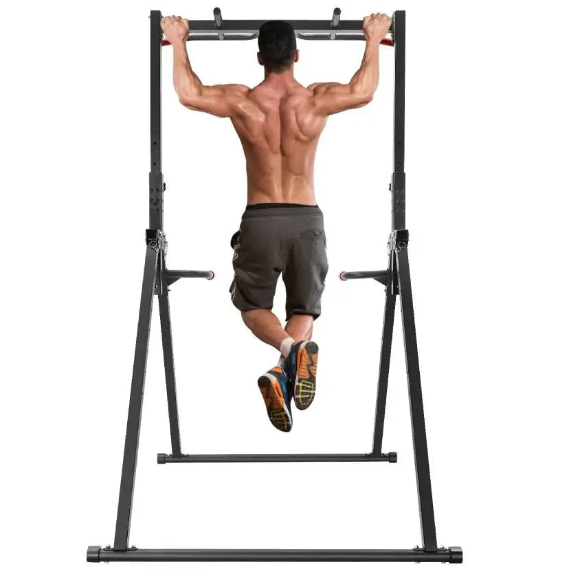 Power Tower – Dip Station – Pull-Up Bar – Klimrek – Fitnessstation – Verstelbare Hoogte 175-230 cm – Maximaal Draagvermogen 200 kg