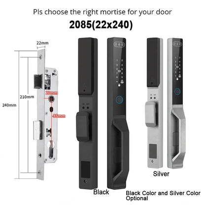 For Euro Mortise of 85/92 3D Face Recognition Smart Door Lock Tuya App Control IP68 Waterpoof Wifi Eletric Digital Smart Lock - QUORE