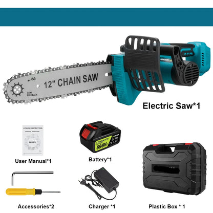 Kettingzaag - Takkenzaag - Handzaag - Snoeizaag - Draadloze - 12 Inch - 18V - 18000 RPM - Brushless - Boom- en Houtzagen - Tuin - 1 Accu