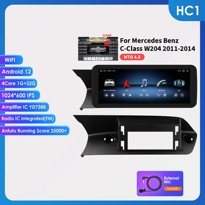Hizpo Carplay 4G AI Systems Android 13 Car Radio for Mercedes Benz C-Class W204  Multimedia Video Player GPS Autoradio Bluetooth