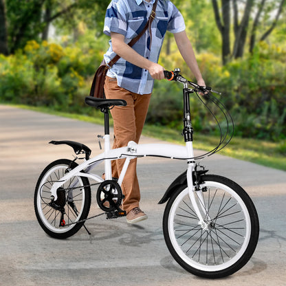 Vouwfiets – Vouwbare Fiets – Compacte Fiets – Stadsfiets – 20 Inch – 6 Versnellingen – Verstelbaar Zadel