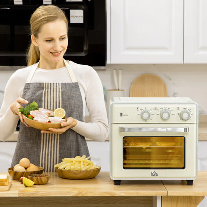 Mini oven with air circulation 20L, 7 in 1 pizza oven, baking pan set, French fry basket, breadcrumb pan, 1 hour timer, 1400 W