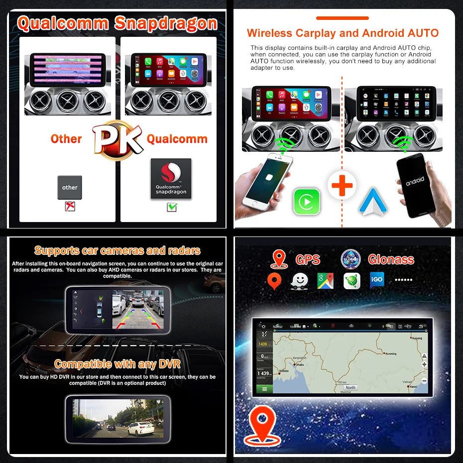 Autoradio – Multimediaspeler – 2DIN – CarPlay – Android Auto – 10,25 Inch HD Touchscreen – Android 13 Besturingssysteem